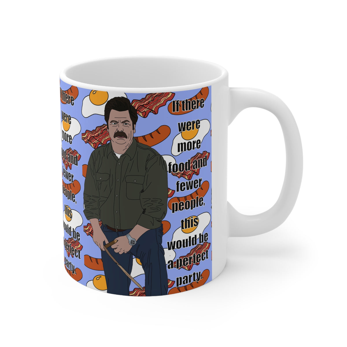 Parks & Recreation | Ron Swanson More Food Fewer People Mug | More Jam
