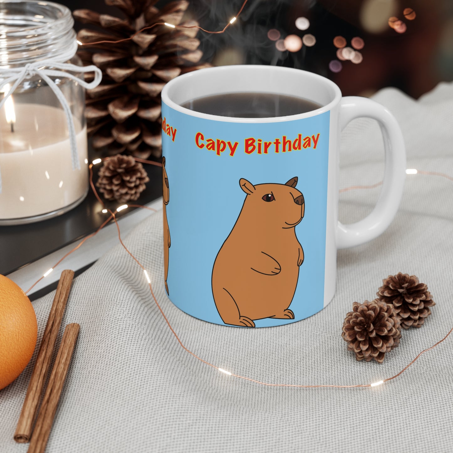 Capy Birthday Coffee Mug — Cute Capybara Ceramic Mug