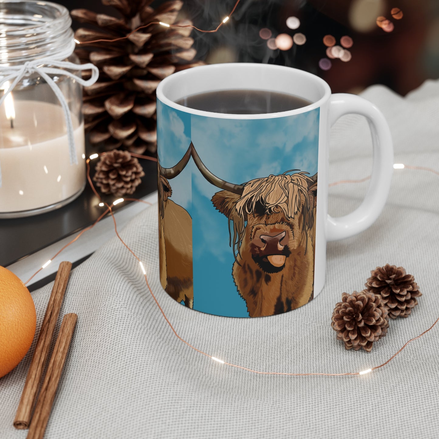 Highland Cow Ceramic Coffee Cup