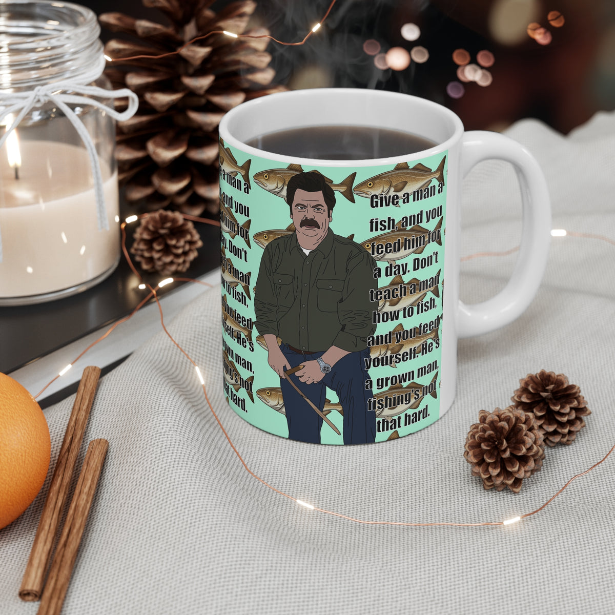 Parks & Recreation | Ron Swanson Fishing Mug | More Jam