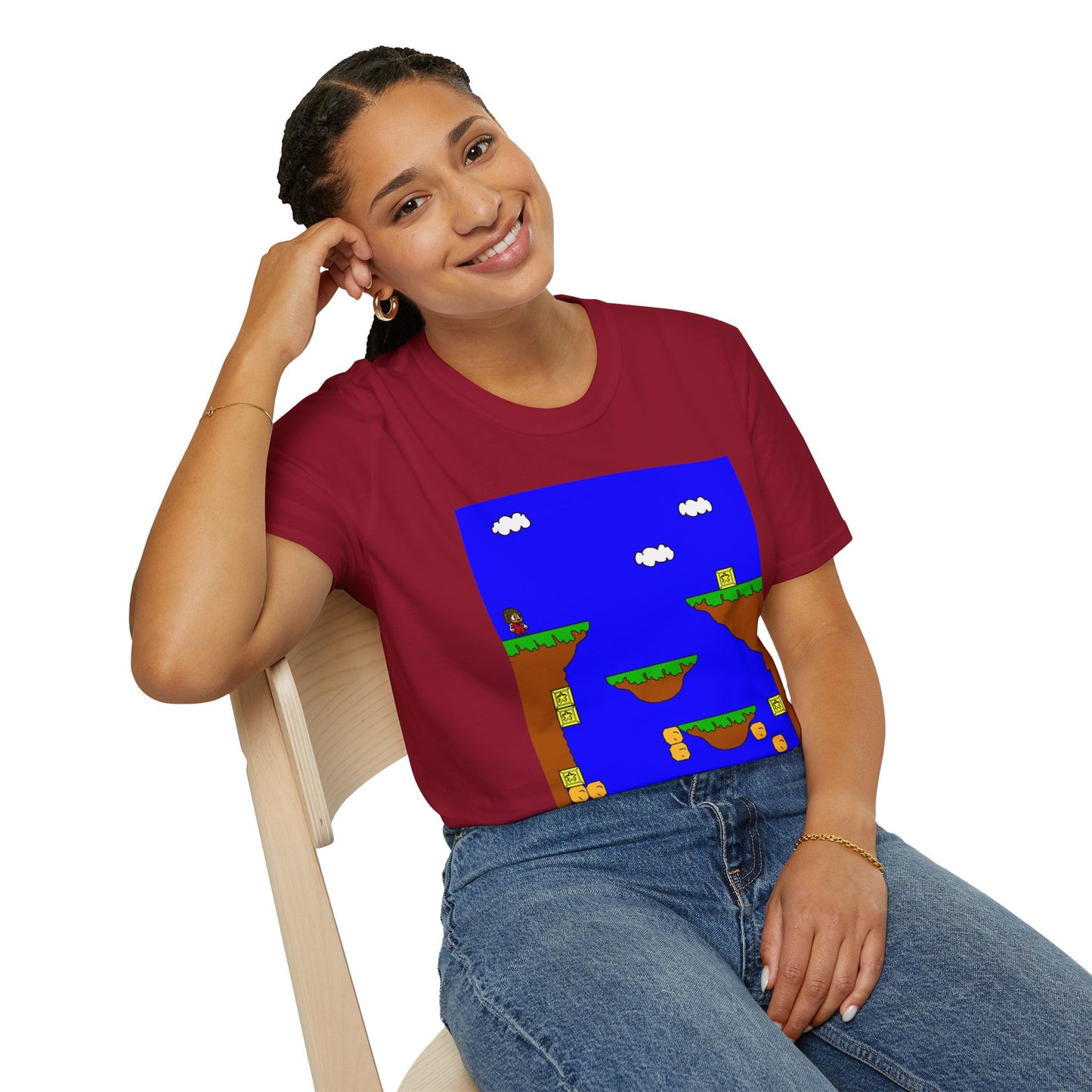 Alex The Kid Retro Pixel Platformer T-Shirt — Vintage Video Game Level Design Tee
