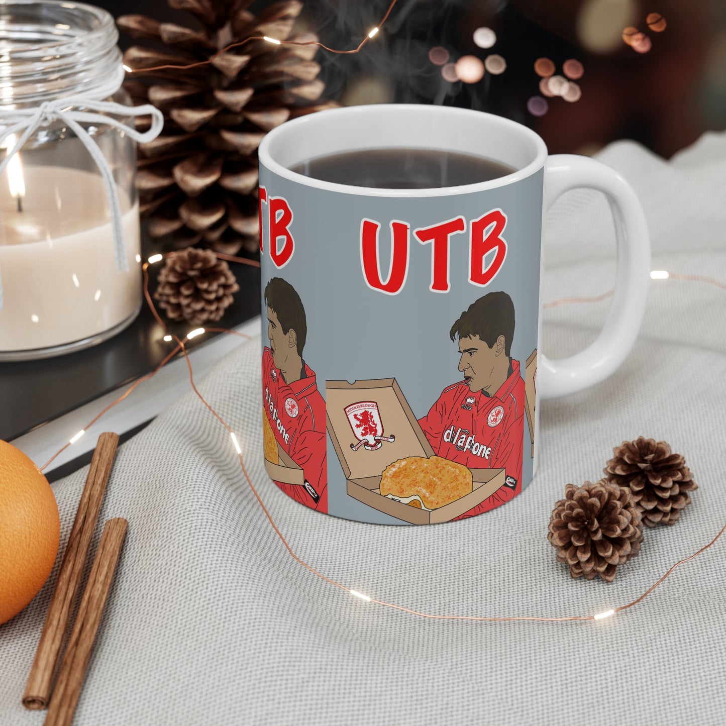 UTB Football Fan Mug — Parmo Retro Player Illustration
