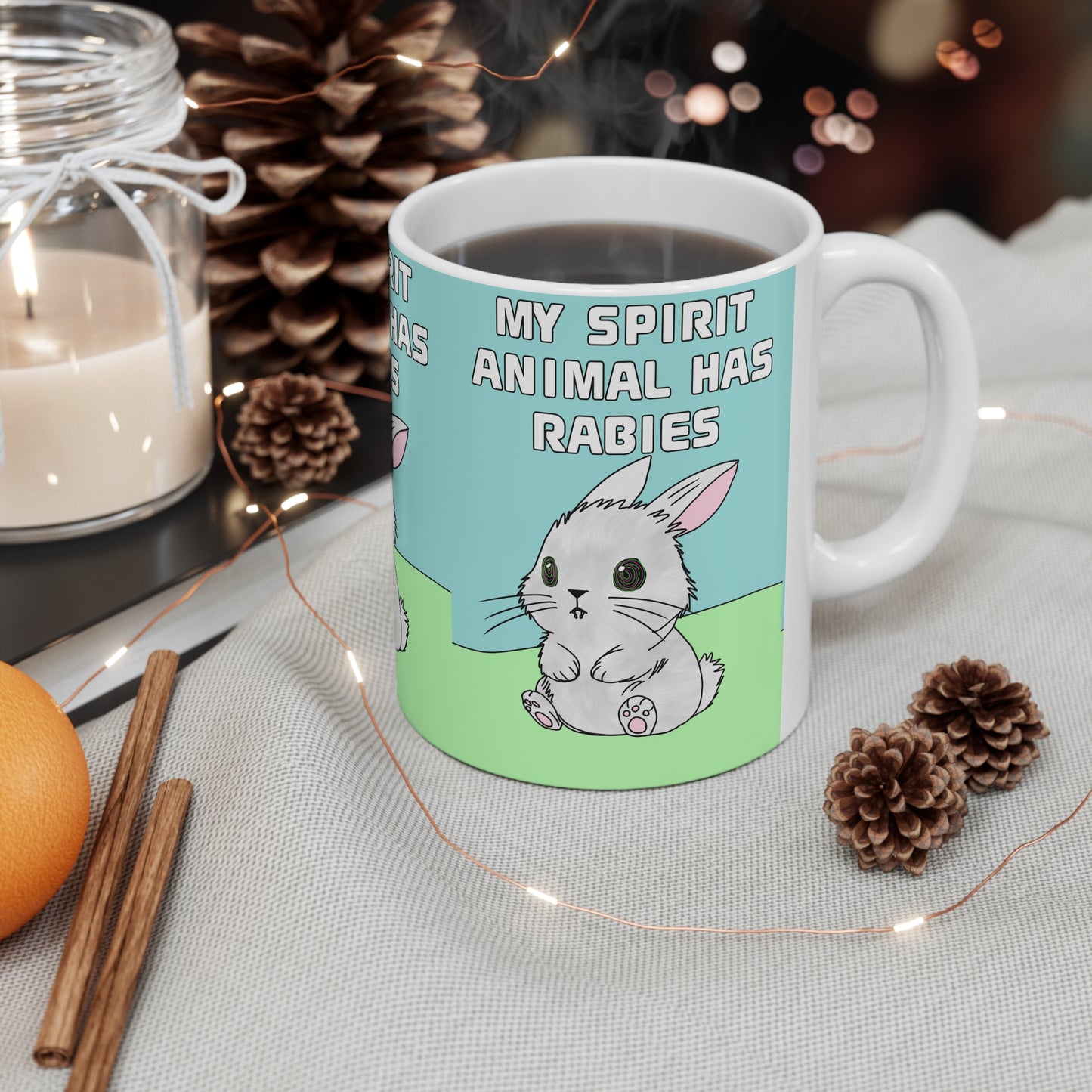 My Spirit Animal Has Rabies | Funny Bunny Mug | More Jam