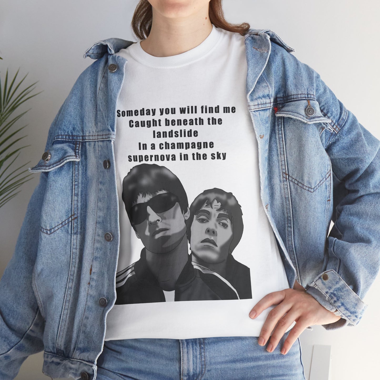 Liam & Noel Oasis Lyric Tee — Champagne Supernova