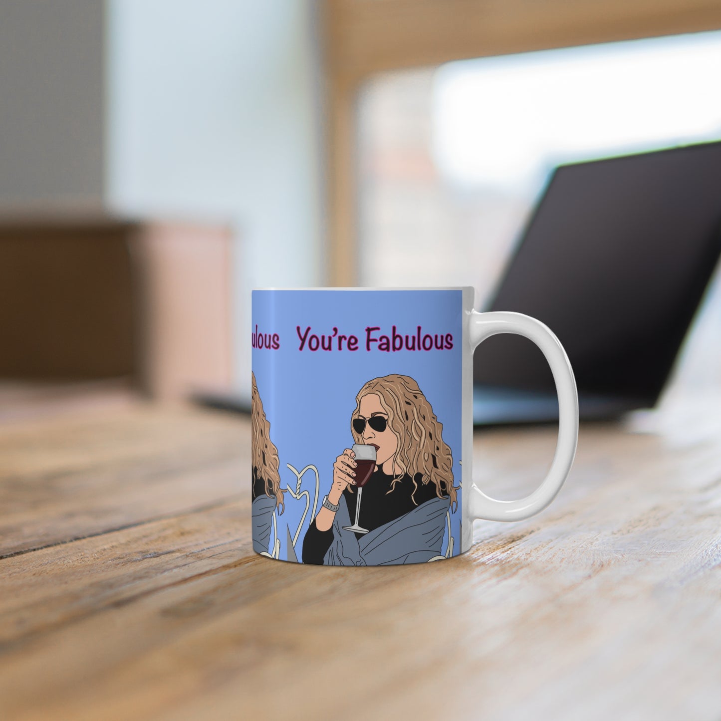 S&TC Mug — "You're Fabulous" Wine-Drinking Carrie Bradshaw Ceramic Coffee Mug
