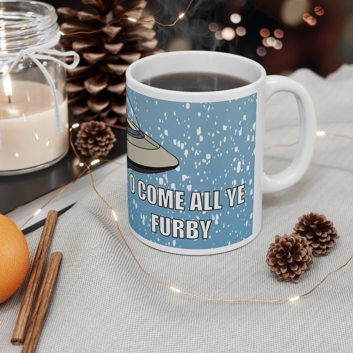 90s O Come All Ye Furby | Christmas Mug | More Jam