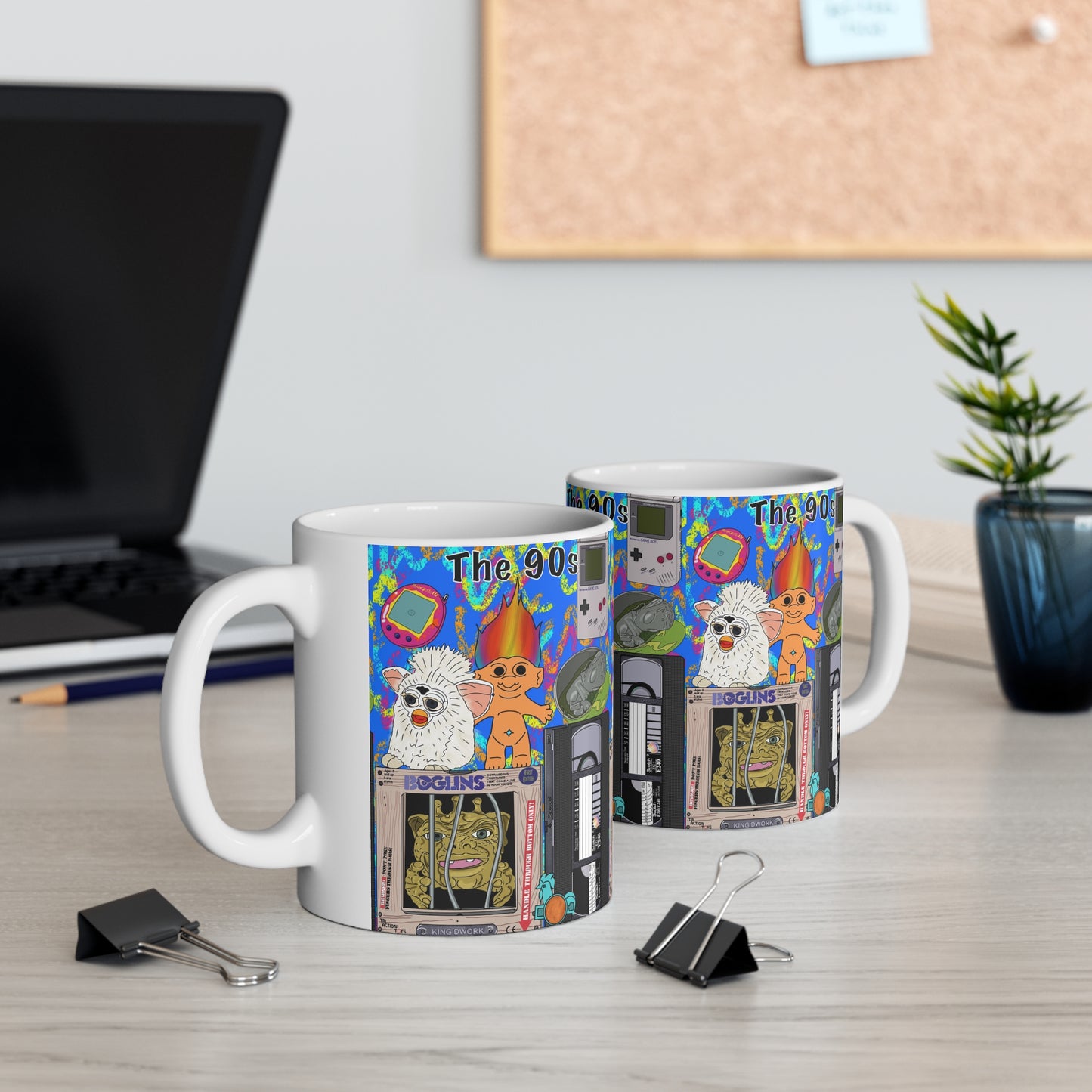 90s Nostalgia Mug — Retro Toys & Icons Ceramic Coffee Cup