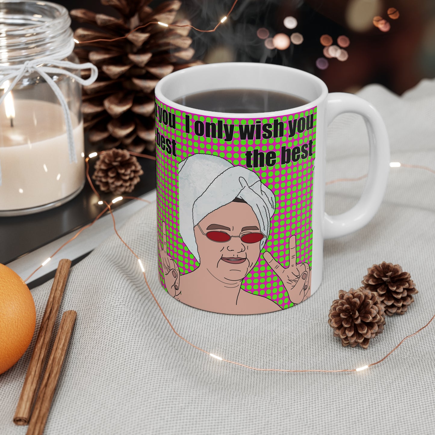 Lewis Capaldi Funny Retro ‘I Only Wish You the Best’ Ceramic Coffee Mug — Pop Art