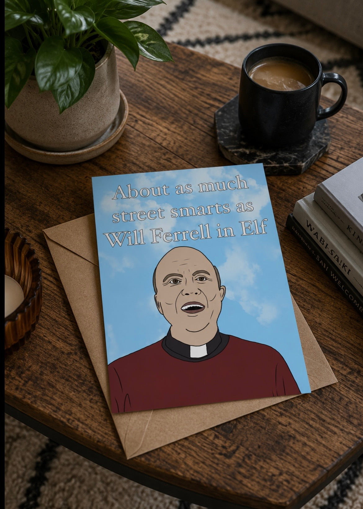 The Vicar About As Much Street Smarts As Will Ferrell In Elf | Funny This Country Birthday Card | More Jam