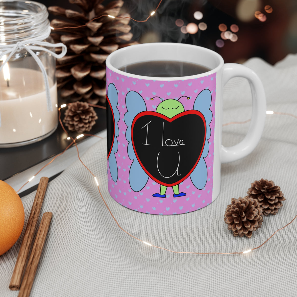 Love Bug | I Love U Chalkboard Heart Mug | More Jam
