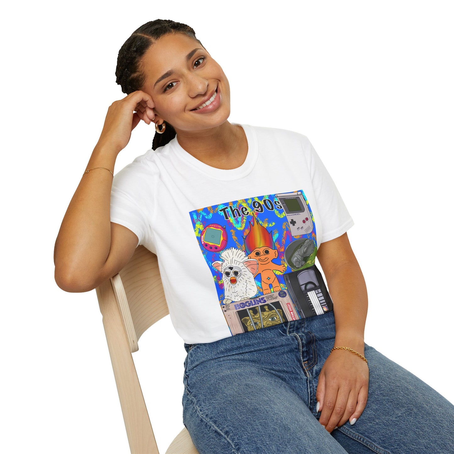 90s Nostalgia T-Shirt — Retro Toys & Pop Culture Collage
