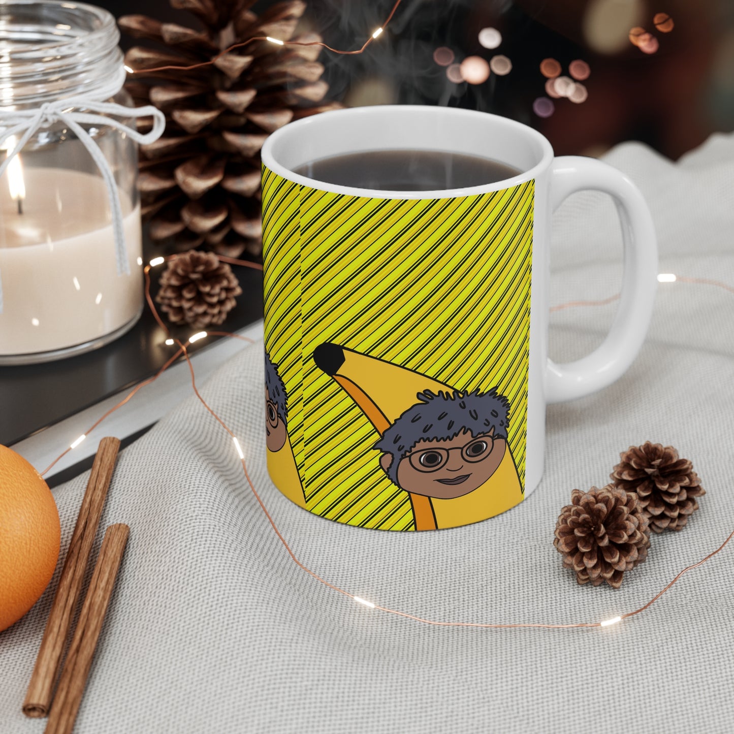 Banana Costume Tom Mug — Cute Coffee Cup (11oz & 15oz)