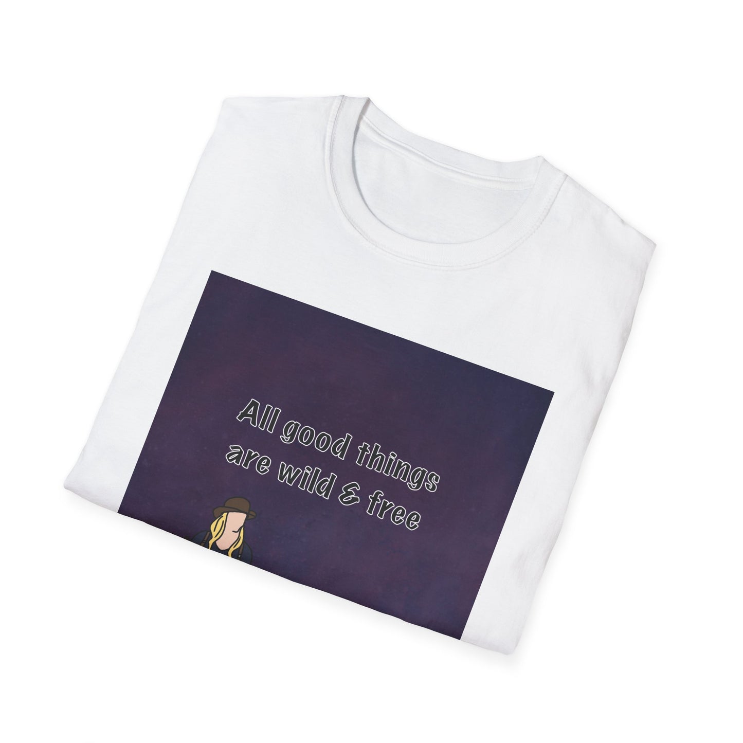 Camping Girl T‑Shirt – "All Good Things Are Wild & Free" Outdoor Tee