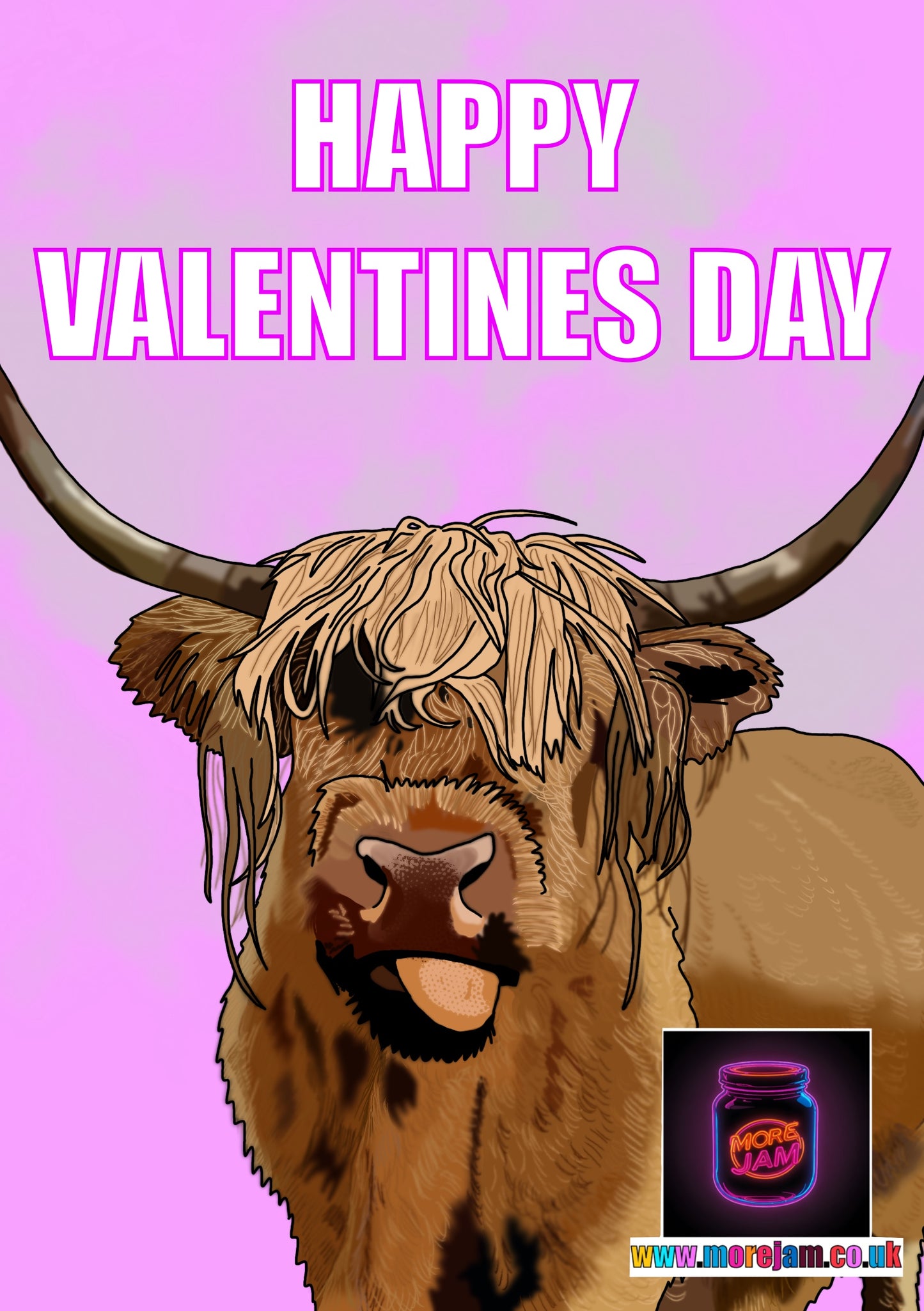 Valentine’s Day Card Highland Cow