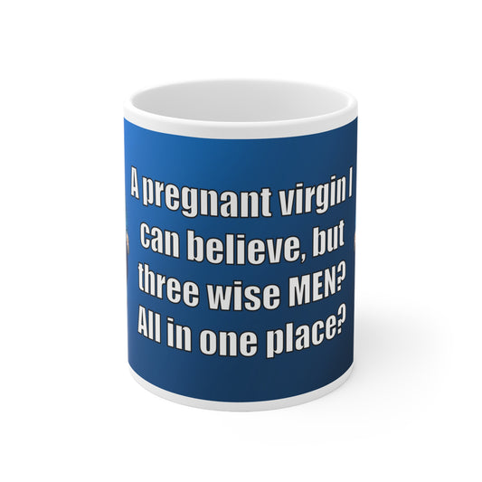 Virgin Mary, 3 Wise men??? | Christmas Mug | More Jam
