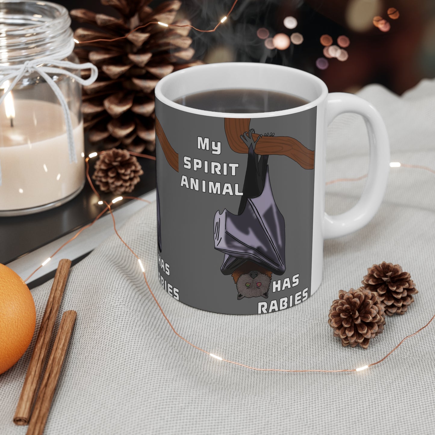 My Spirit Animal Has Rabies | Funny Bat Mug | More Jam