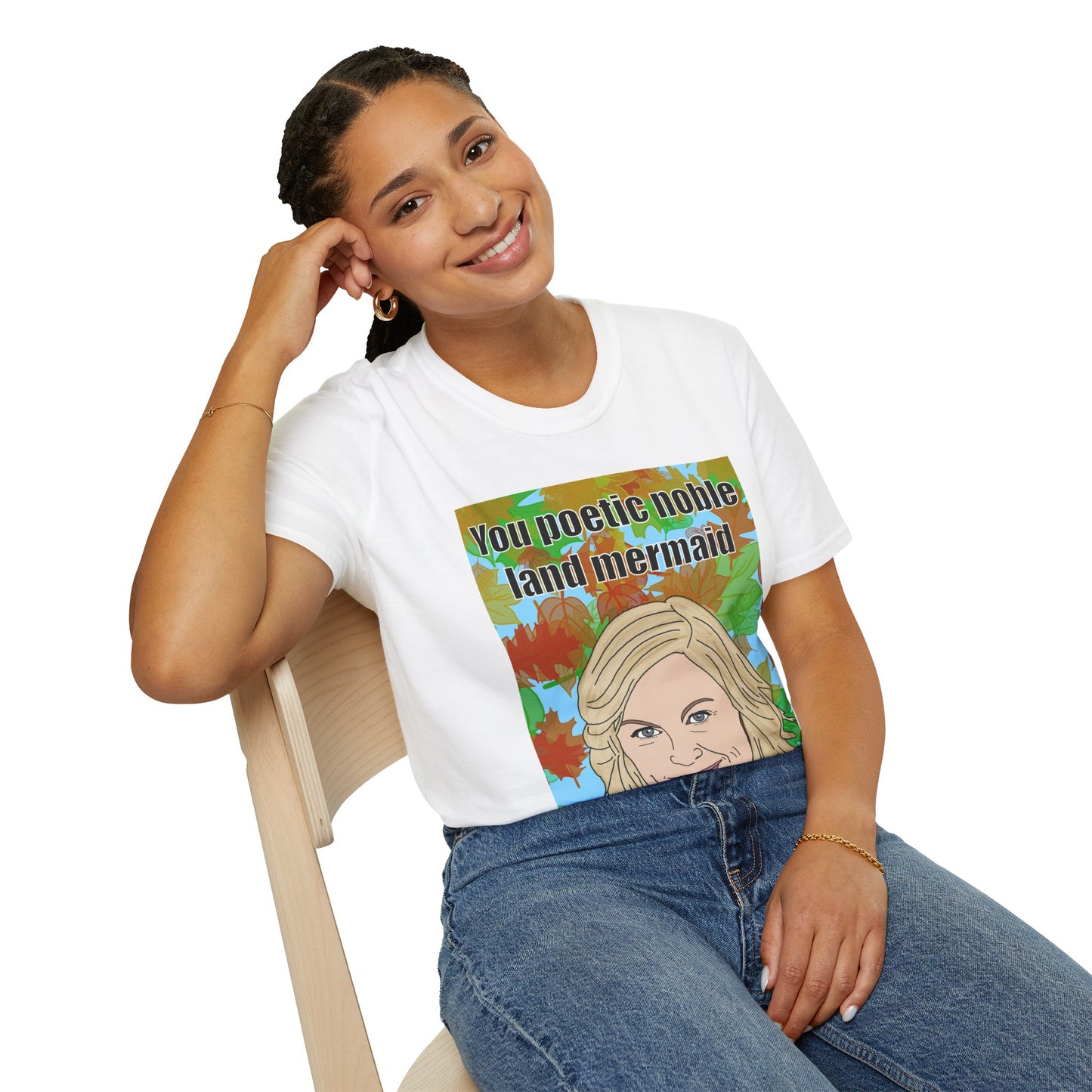 Leslie Knope T-Shirt — “You Poetic Noble Land Mermaid” Portrait Tee