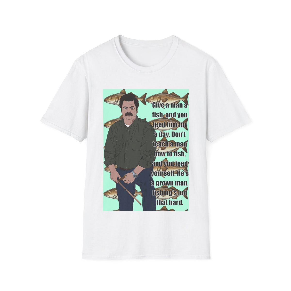Parks & Recreation | Ron Swanson Fishing T-Shirt | More Jam