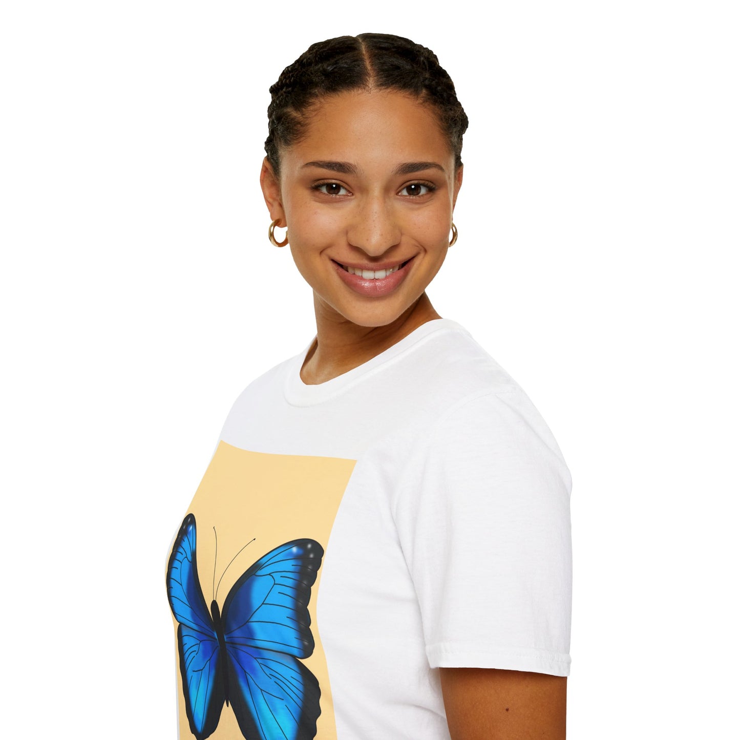 Blue Butterfly Graphic T-Shirt — Vibrant Nature Tee for Spring & Everyday Wear
