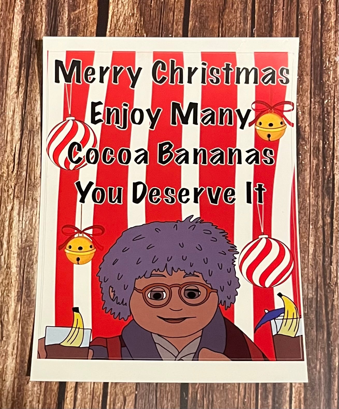 Cocoa Banana Christmas Wine Labels