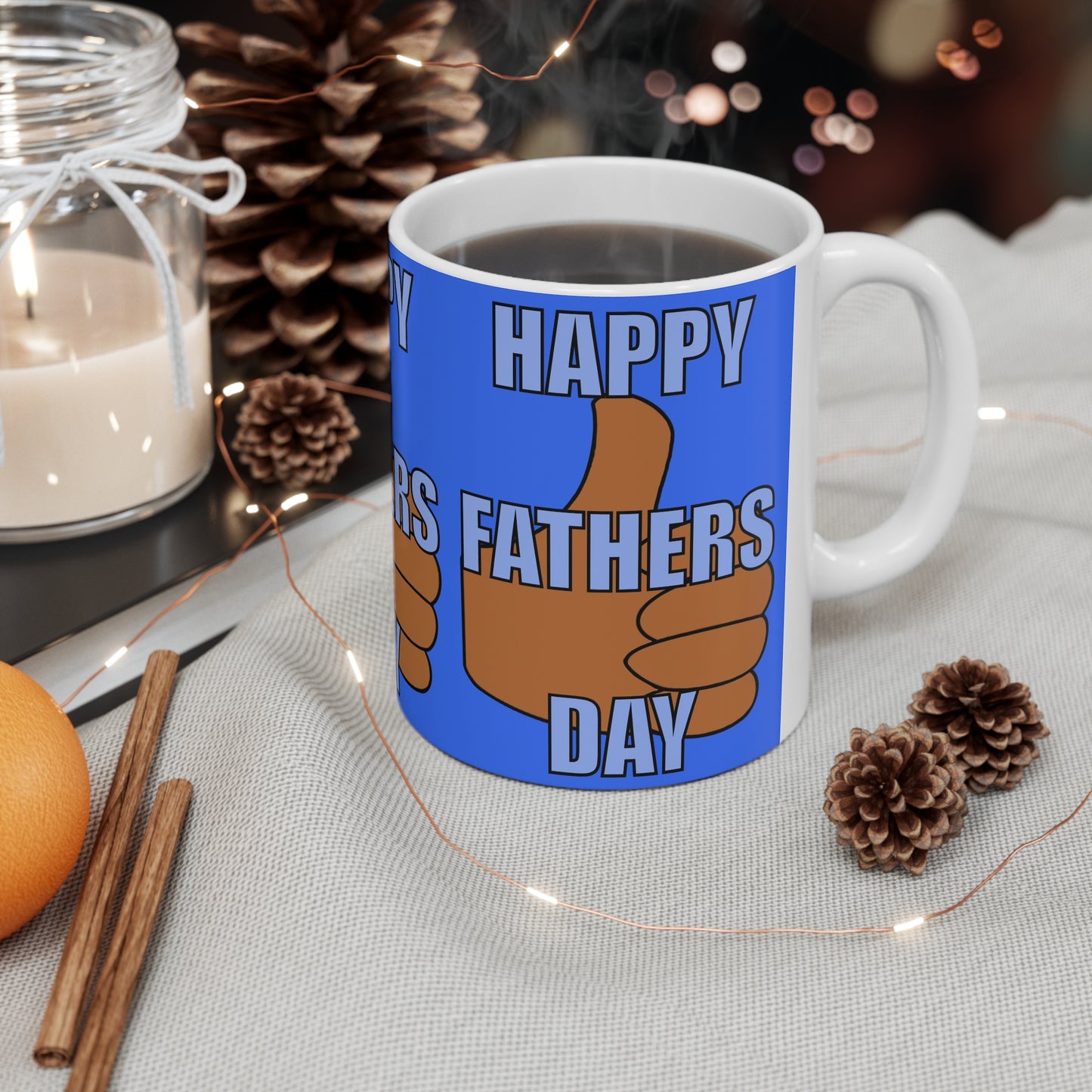 Happy Father’s Day Thumbs-Up Ceramic Coffee Mug — 11oz & 15oz