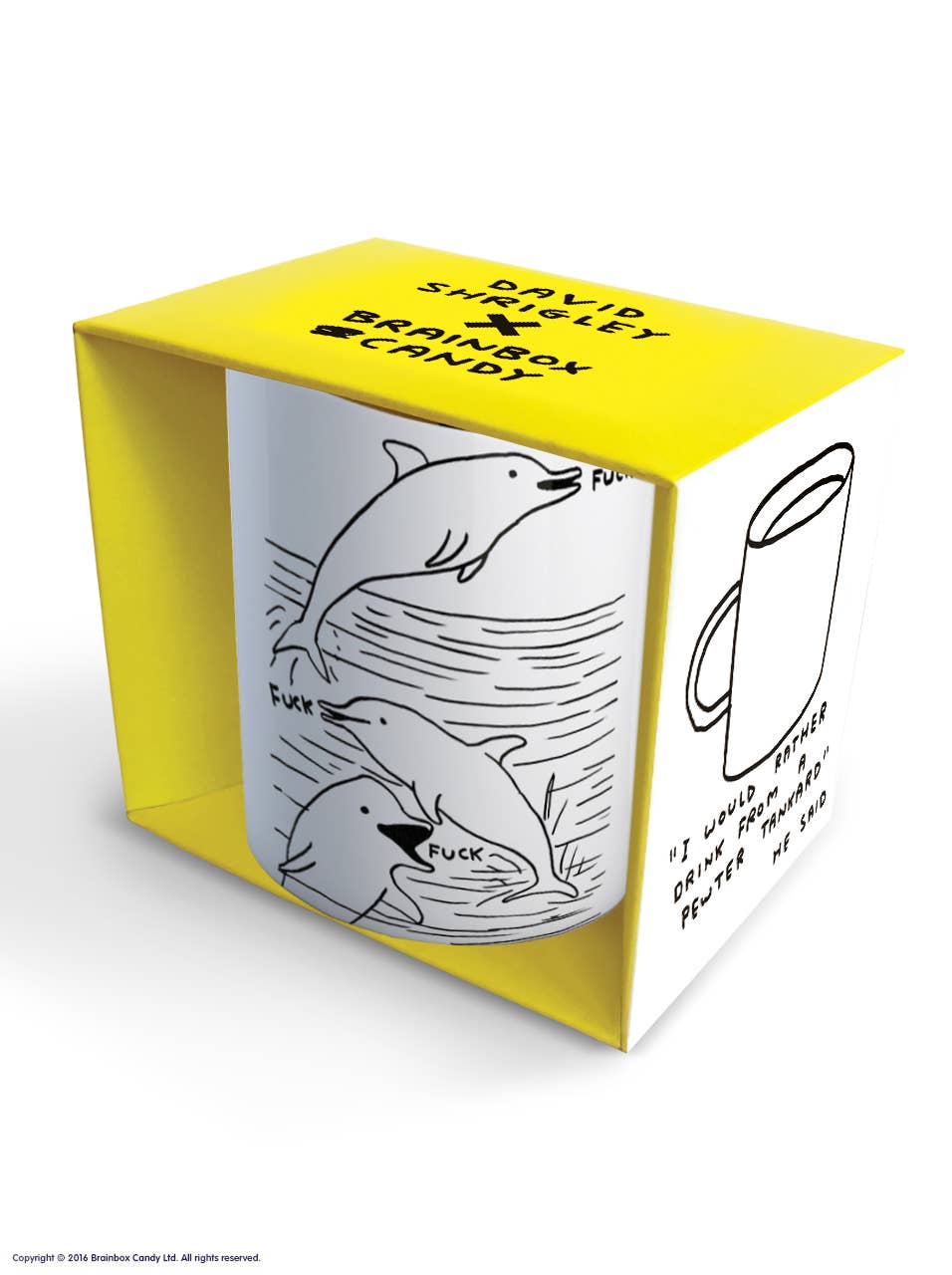 Funny Gift David Shrigley Mug - Dolphin Fuck