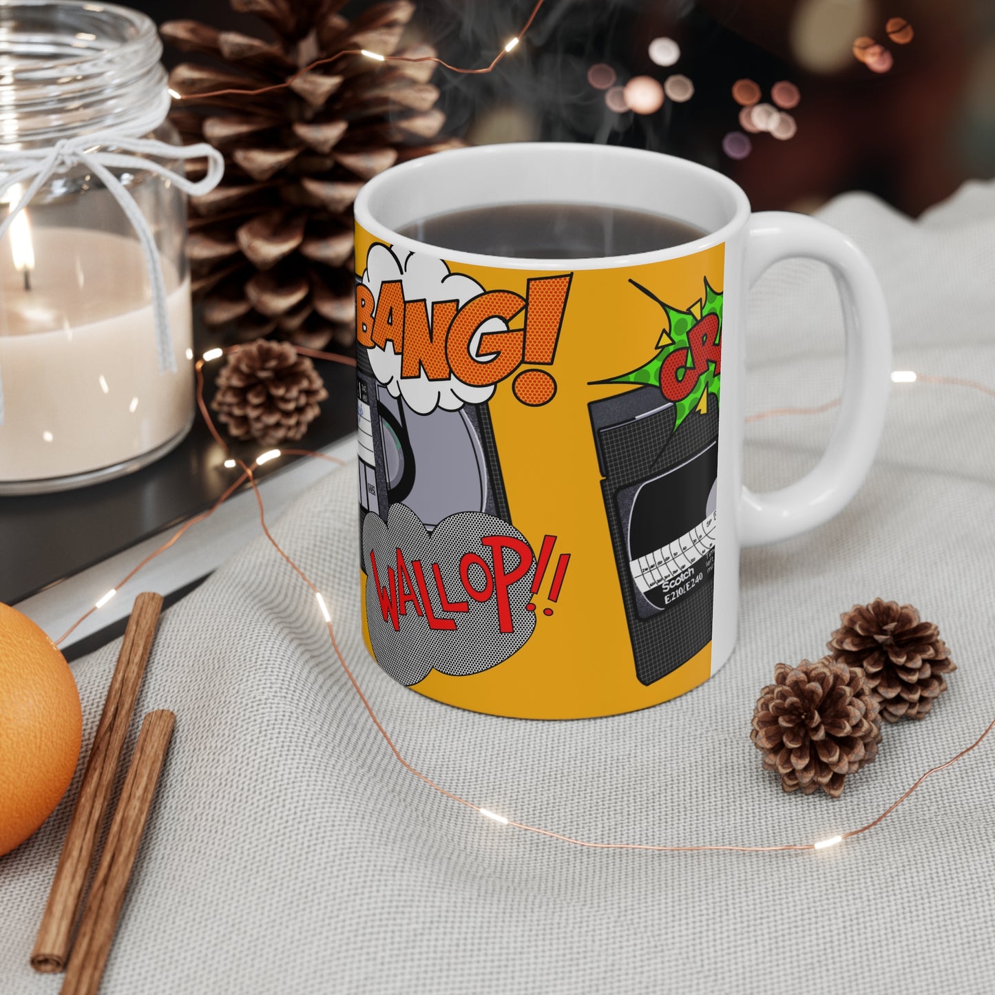 Retro Alan Partridge Pop Art Coffee Mug — 'Bang! Crash! Wallop!' 11oz & 15oz