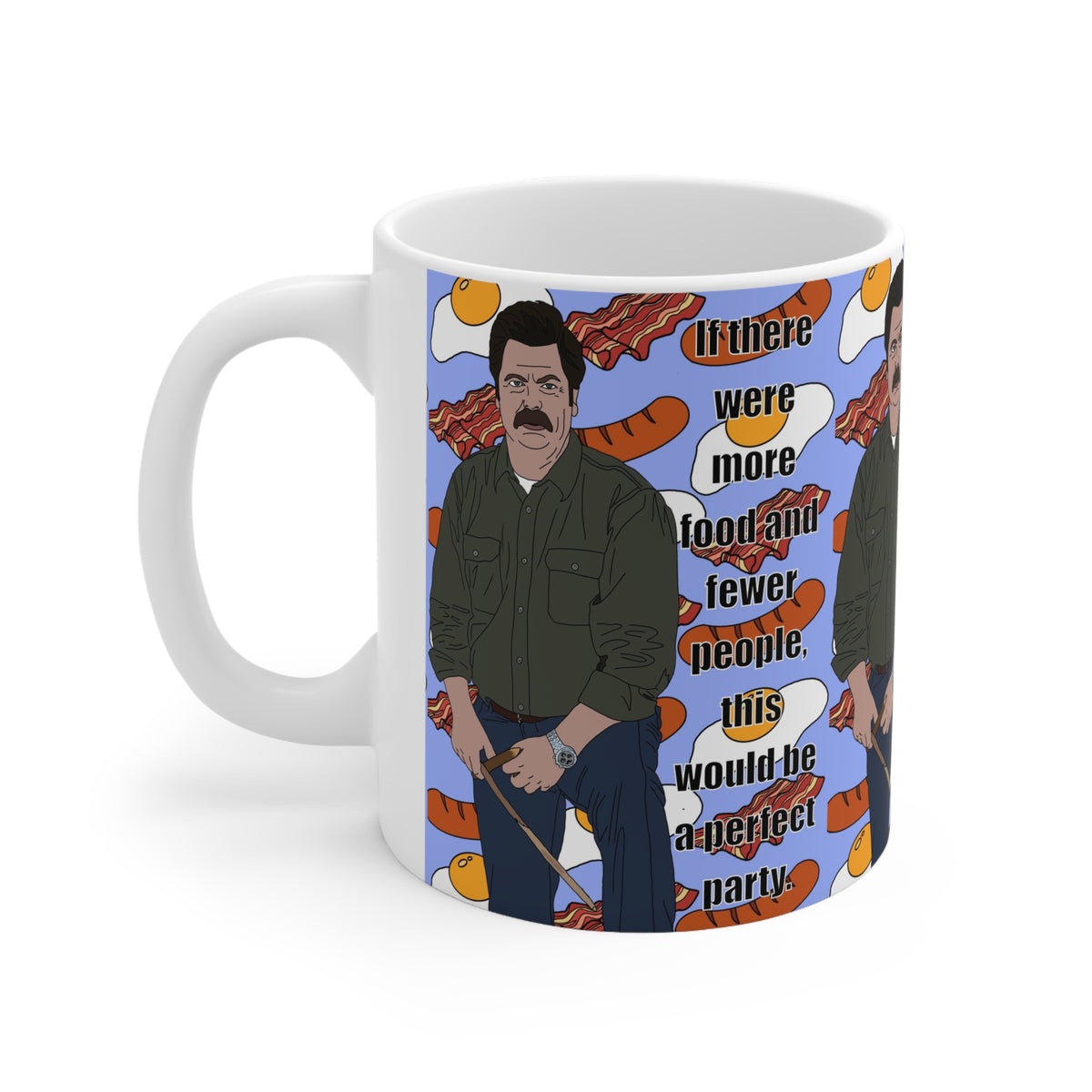 Parks & Recreation | Ron Swanson More Food Fewer People Mug | More Jam