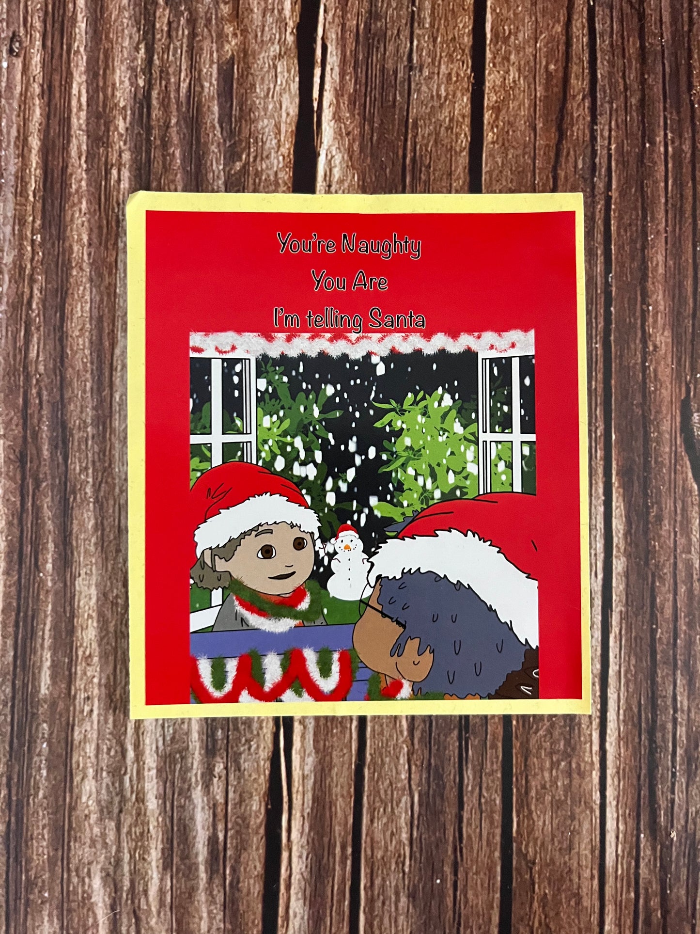 Christmas You're Naughty Wine Sticker Labels