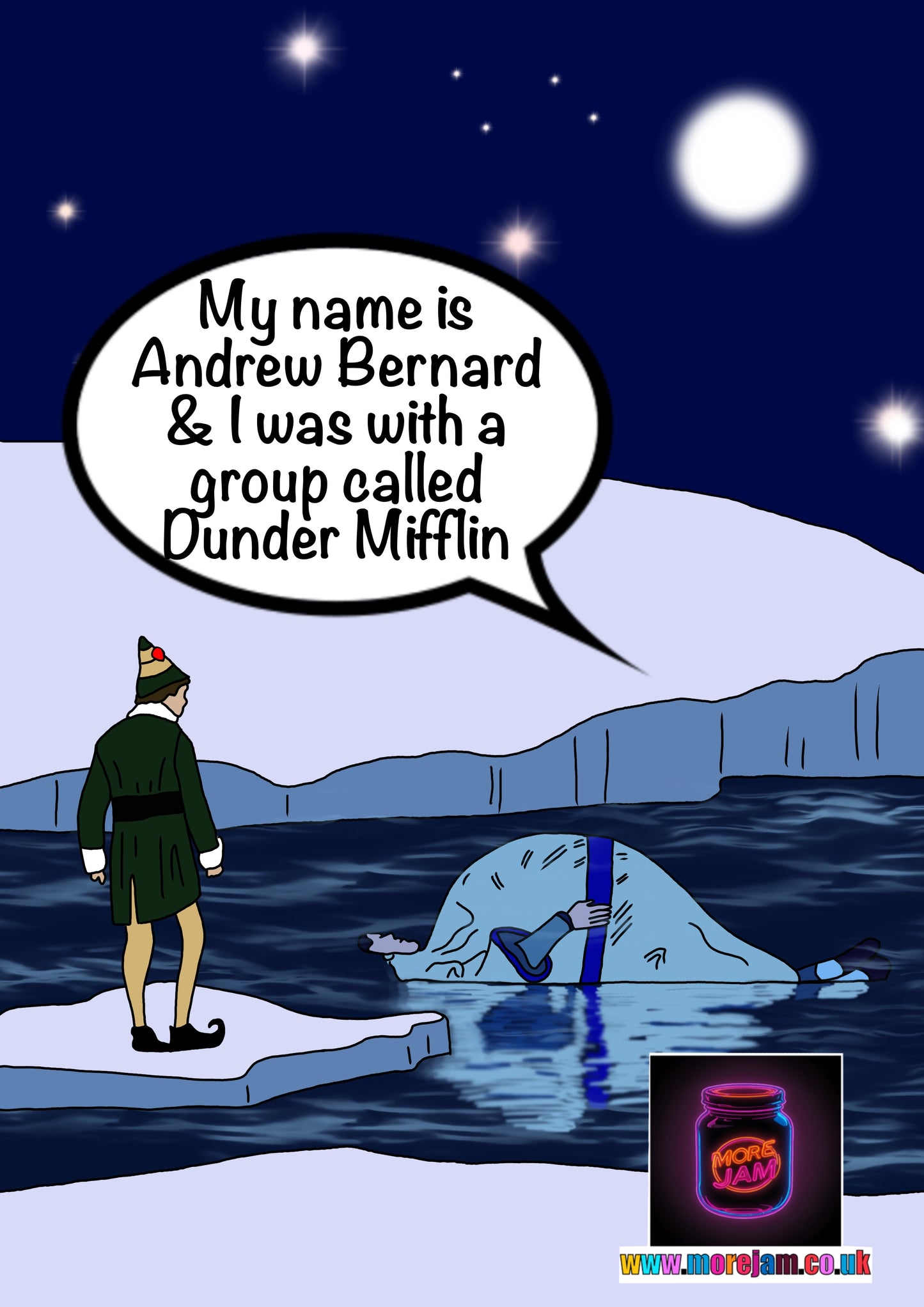 Christmas Card Dunder Mifflin x Elf Andy Bernard - The Office USA