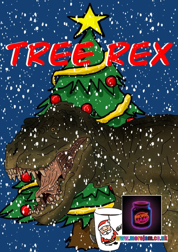 Dinosaur Tree Rex | Funny Christmas Card | More Jam