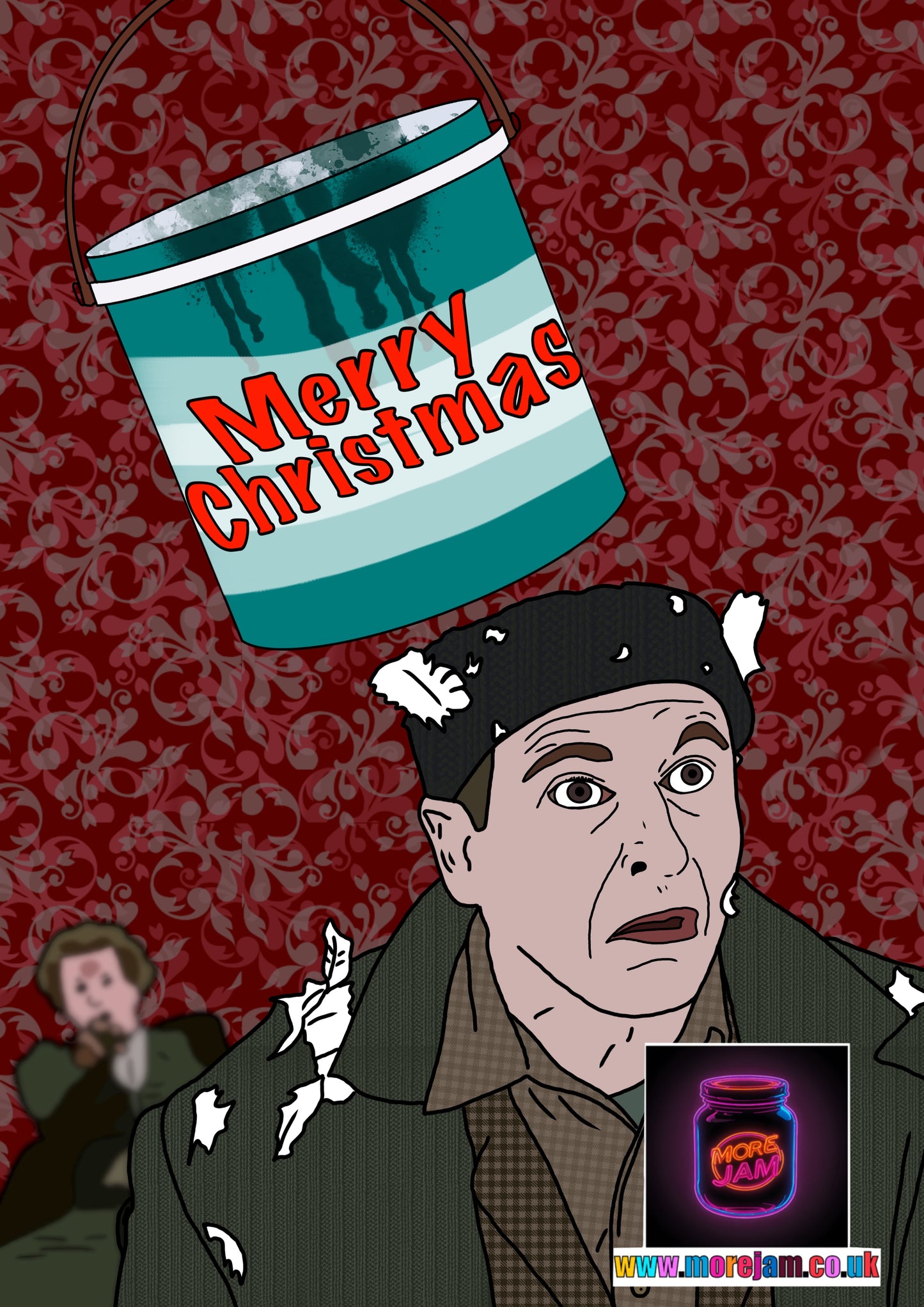 Christmas Card Home Alone Paint Can