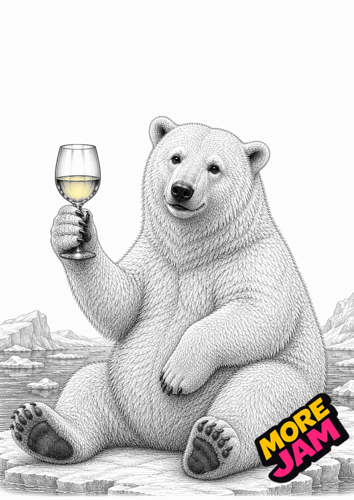 Sophisticated Polar Bear Print UK | Unique A4 Wall Art | More Jam