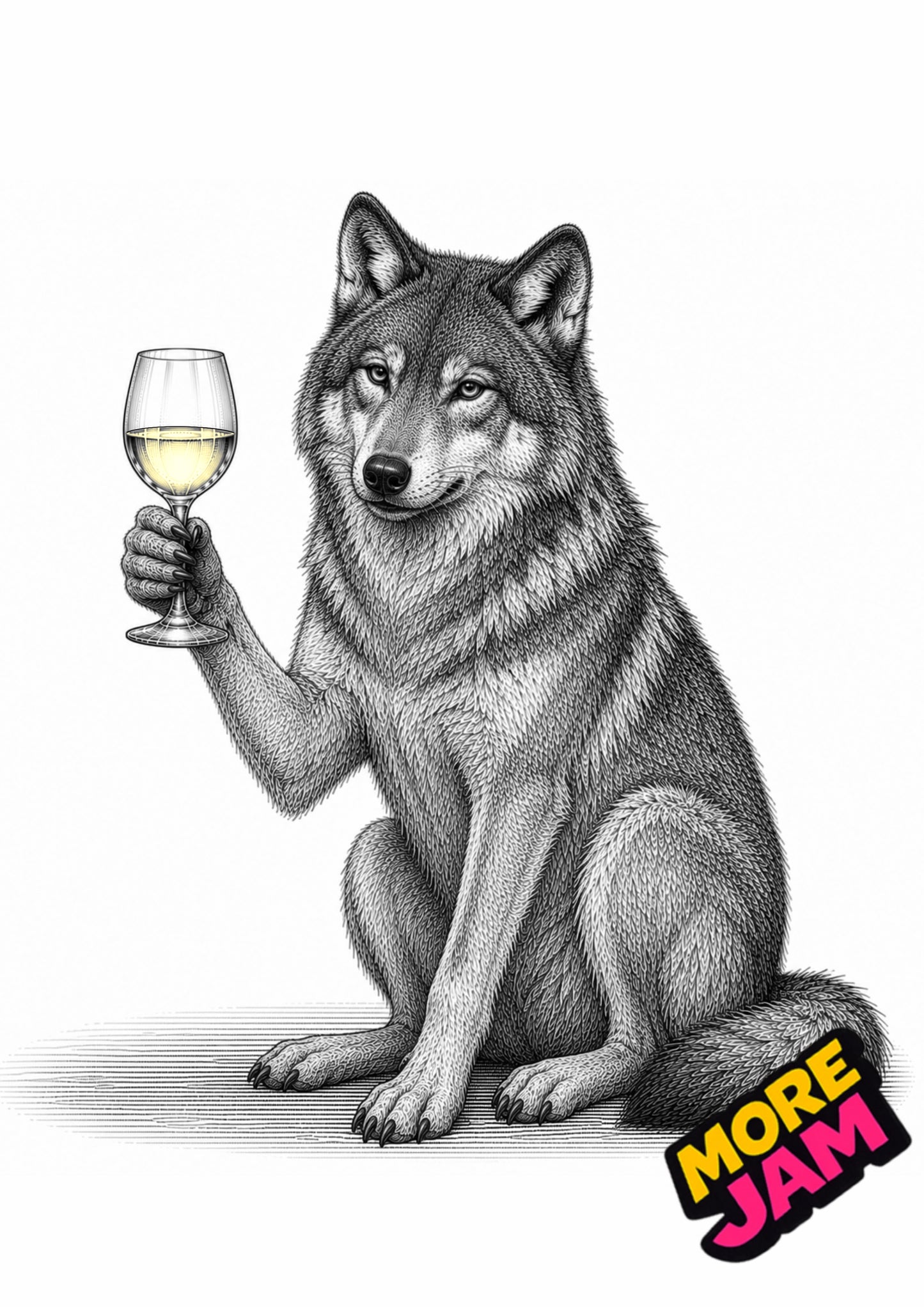 Sophisticated Wolf Print UK | Unique A4 Wall Art | More Jam