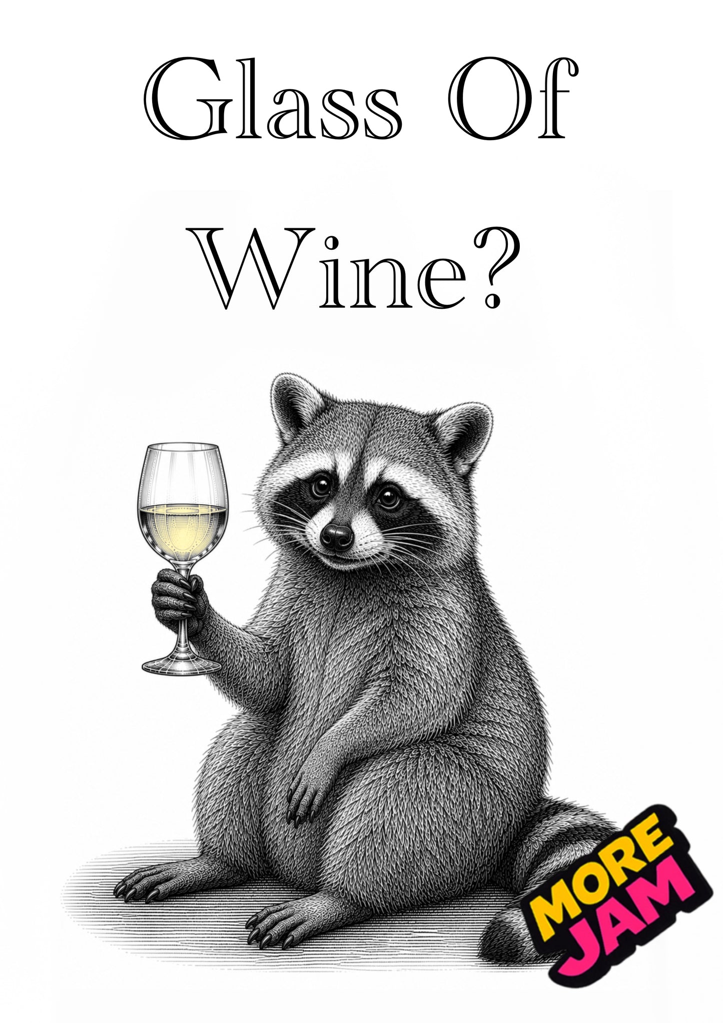 Sophisticated Raccoon | Funny Birthday Card | More Jam