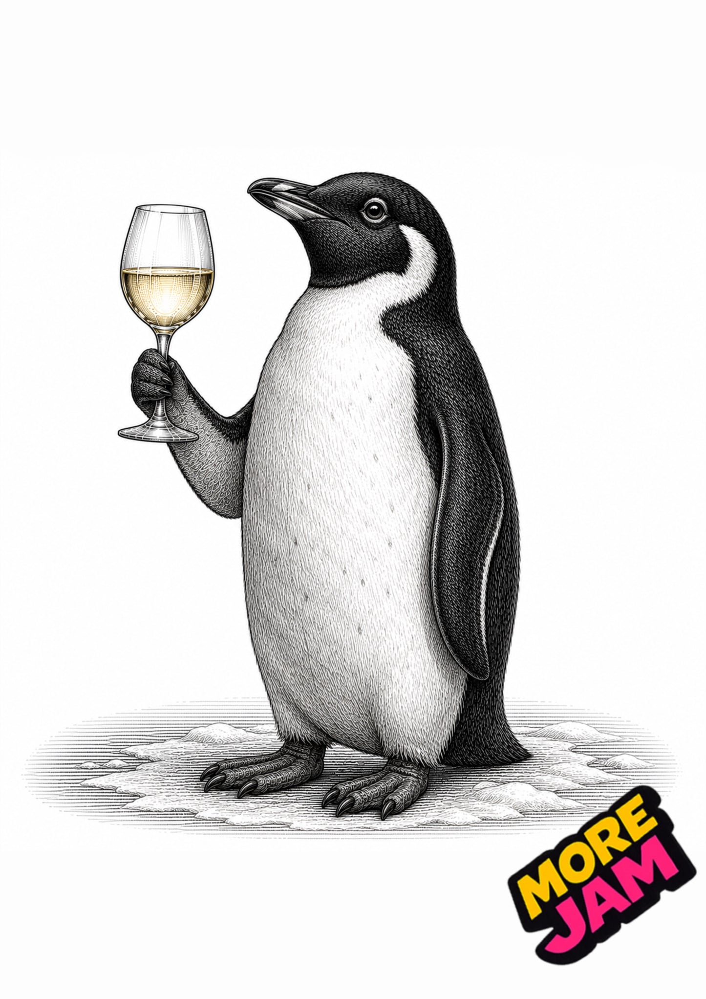 Sophisticated Penguin Print UK | Unique A4 Wall Art | More Jam