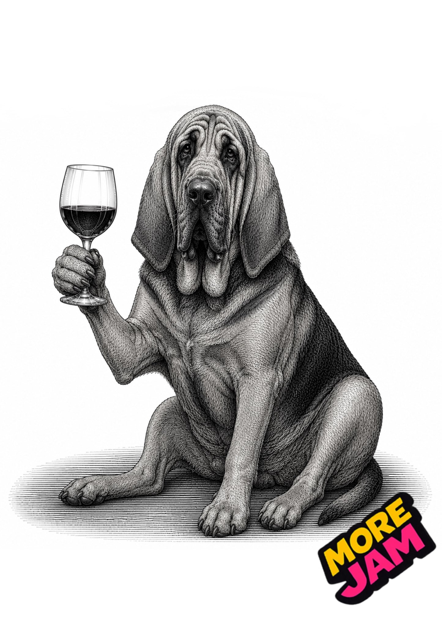 Sophisticated Bloodhound Print UK | Unique A4 Wall Art | More Jam