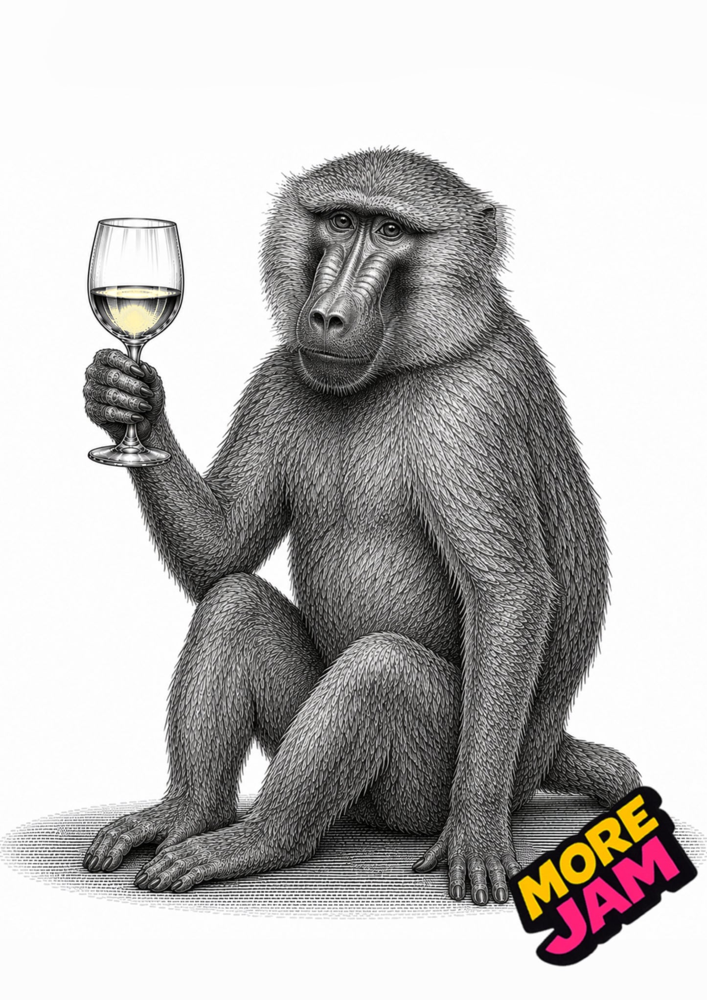Sophisticated Baboon Print UK | Unique A4 Wall Art | More Jam