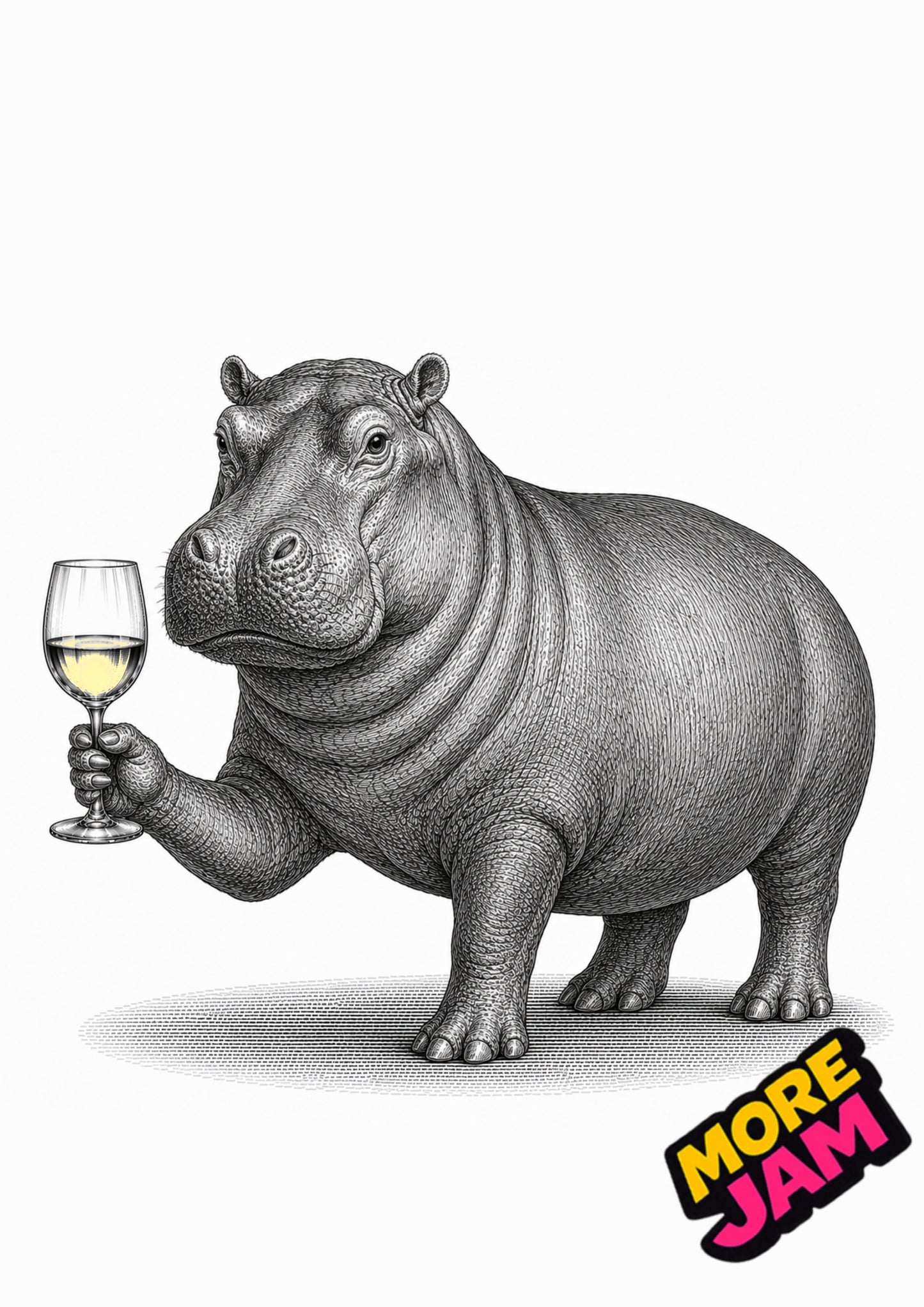 Sophisticated Hippopotamus Print UK | Unique A4 Wall Art | More Jam
