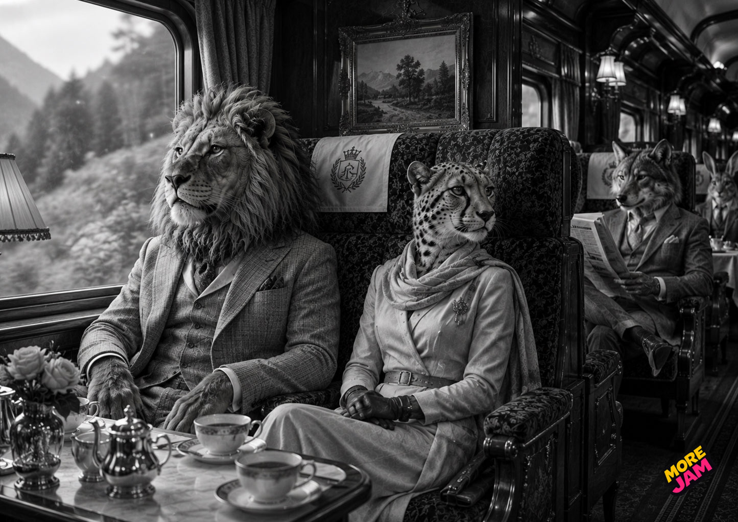 Sophisticated Luxury Train Carriage Print UK | Unique A4 Wall Art | More Jam