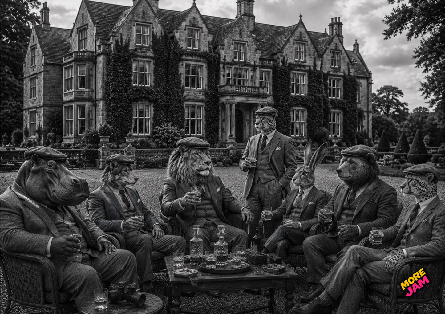 Sophisticated Estate Manor Drinking Club UK | Unique A4 Wall Art | More Jam