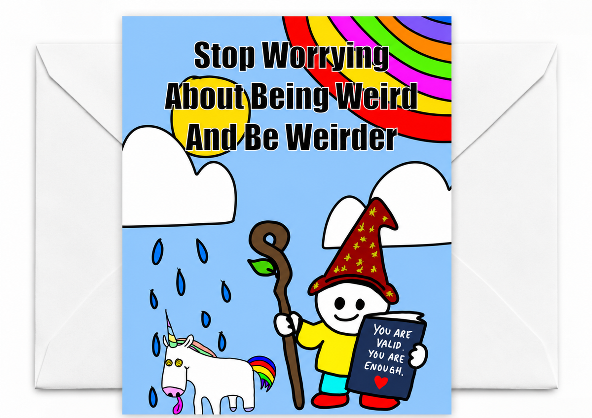 Be Weirder! Kevin Crumpets Card | Funny Neurodivergent Birthday Card | More Jam
