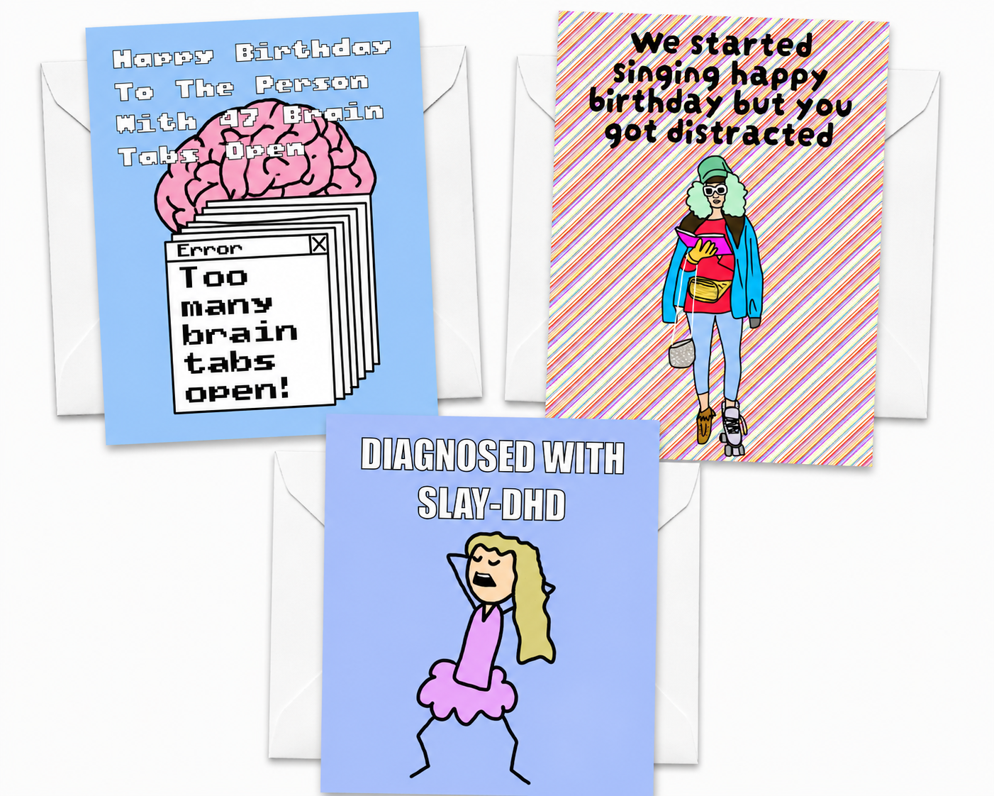 Diagnosed With Slay DHD | Funny Neurodivergent Birthday Card | More Jam