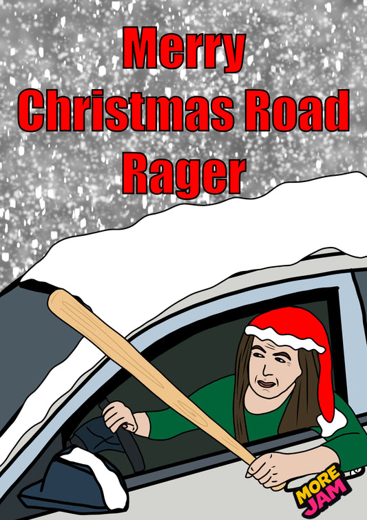 Christmas Road Rager Woman | Funny Christmas Card | More Jam