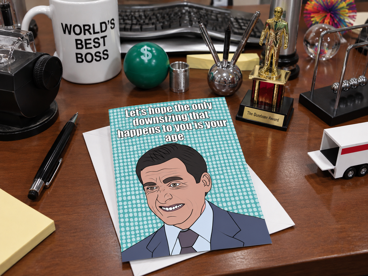 Downsizing Michael Scott | The Office Michael Scott Birthday Card | More Jam