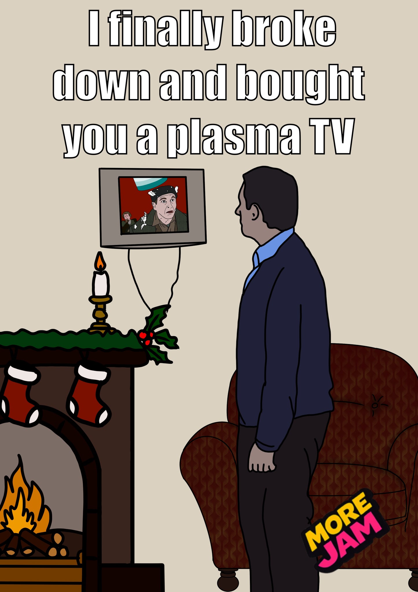 The Office US Michael Scott Plasma TV Home Alone | Funny Christmas Card | More Jam