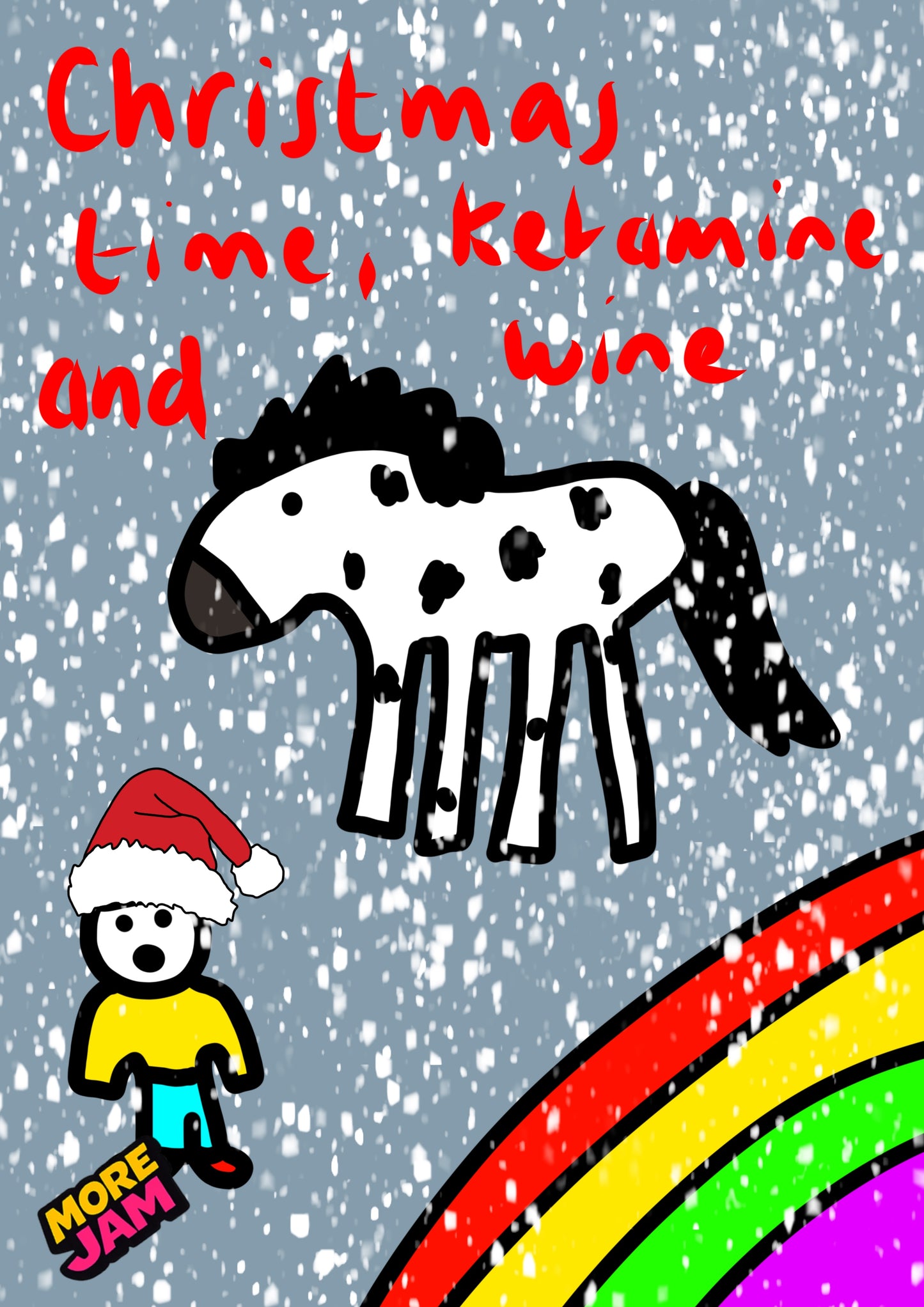 Ketamine and Wine | Funny Christmas Card | More Jam