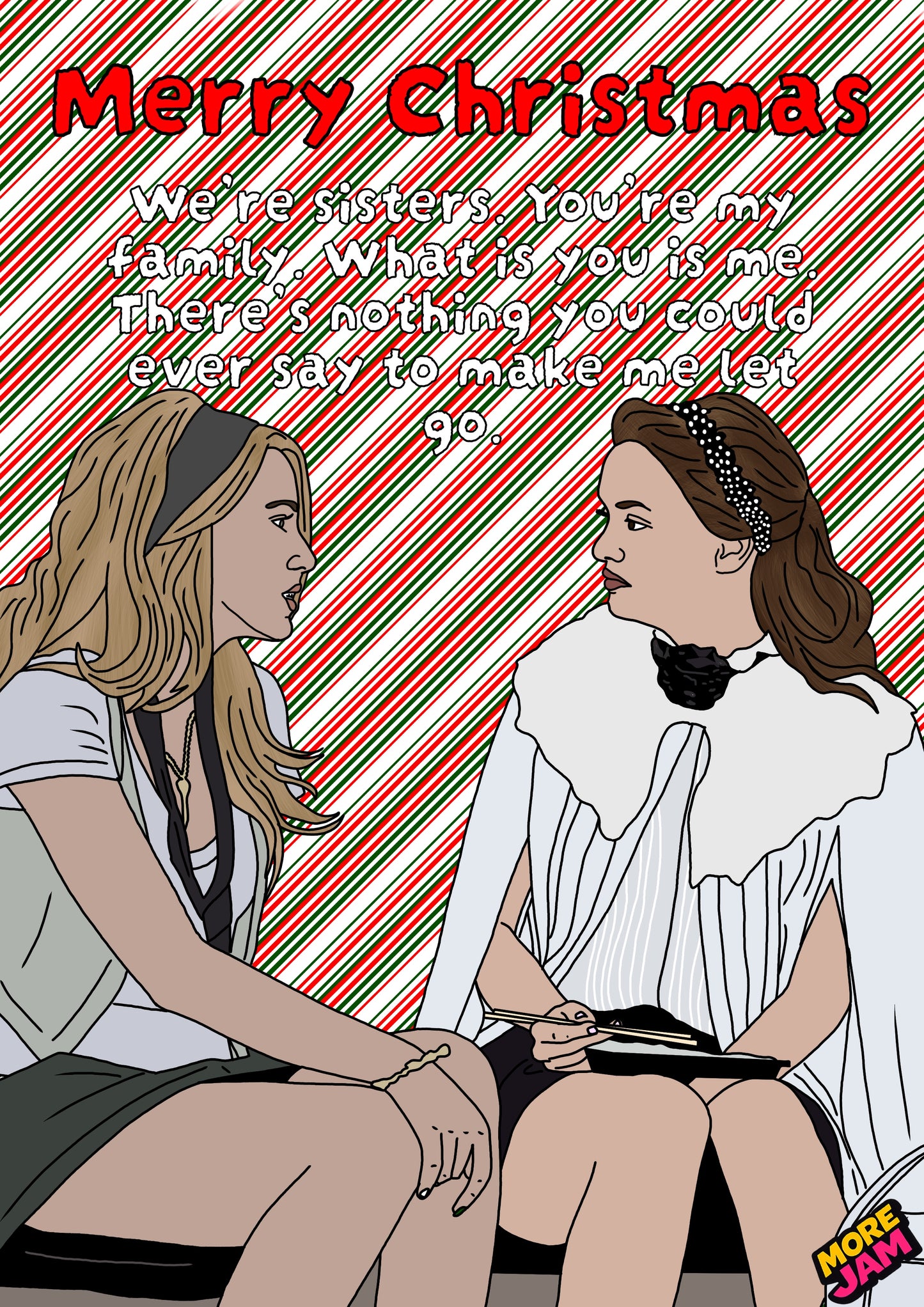 Serena & Blair Sisters | Funny Gossip Girl Christmas Card | More Jam