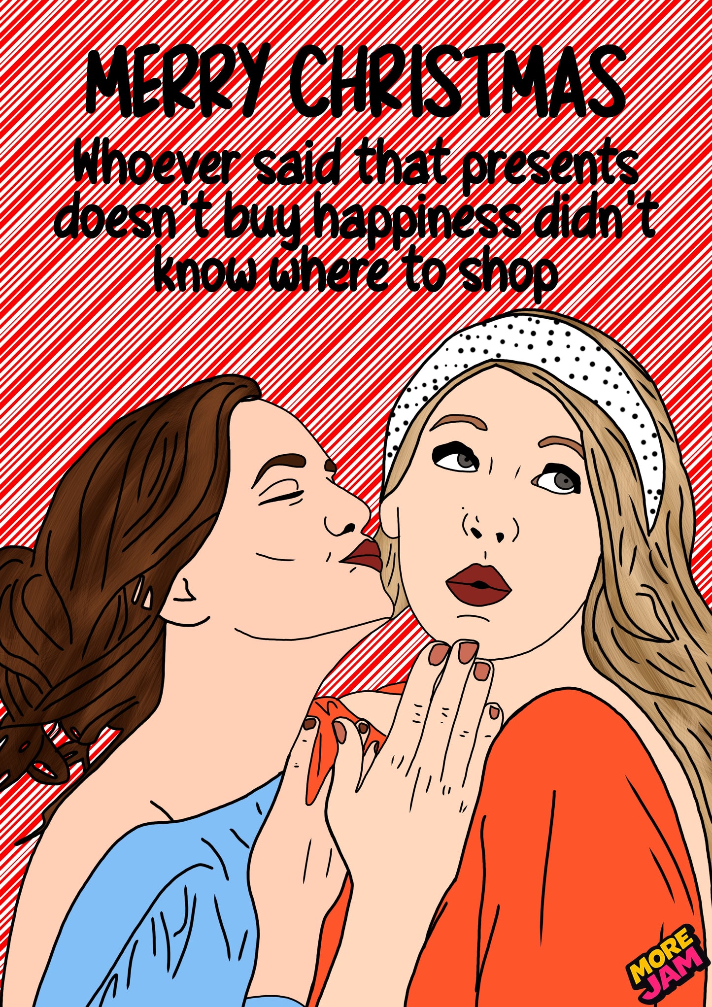 Serena & Blair Presents Buy Happiness | Funny Gossip Girl Christmas Card | More Jam