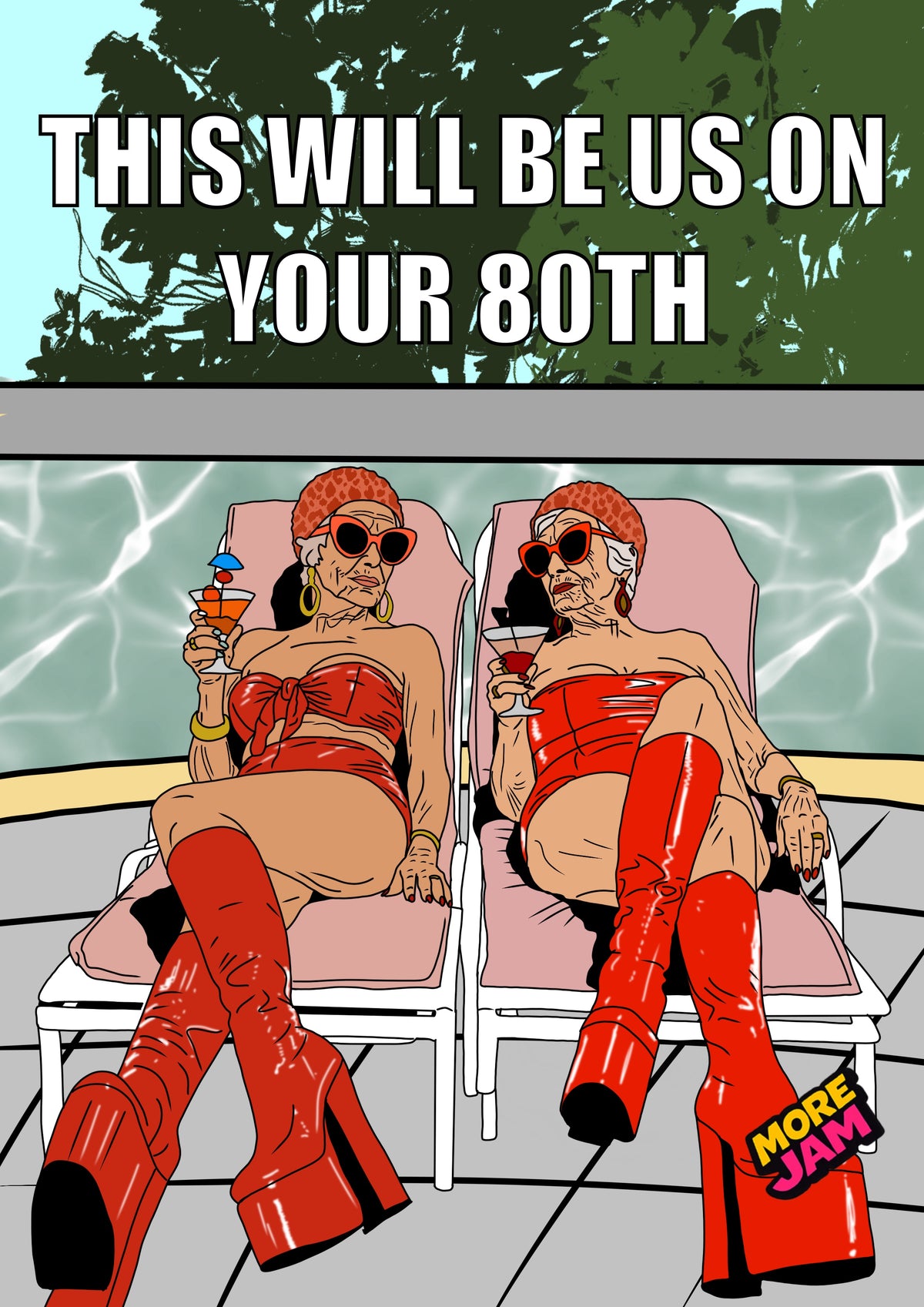 Best Friends Us On Your 80th | Funny Birthday Card | More Jam